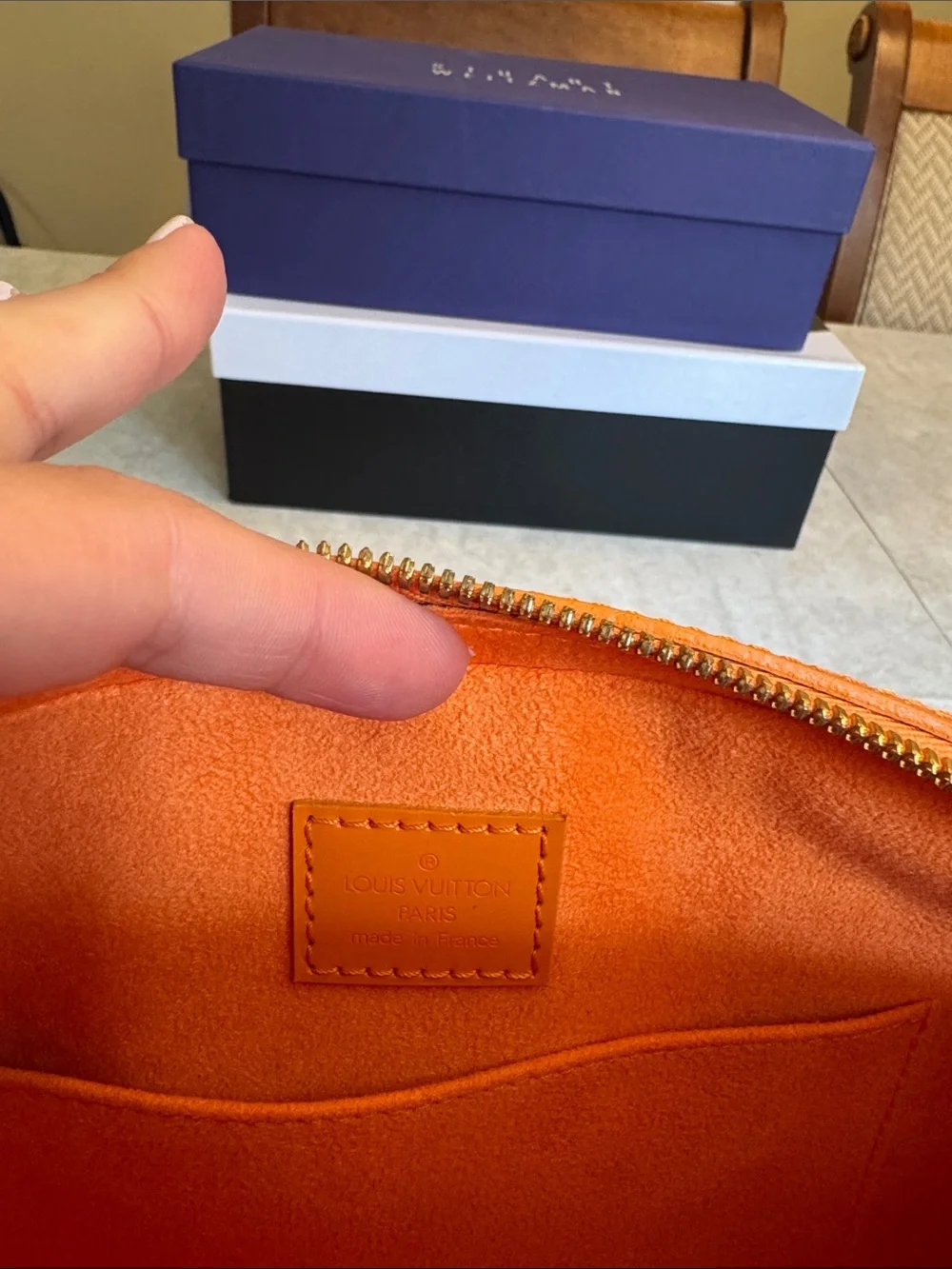 Louis Vuitton Orange Leather Satchel